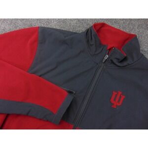 Indiana Hoosiers Jacket Mens XL Colosseum Red Gray Fleece Full Zip IU NCAA Sport